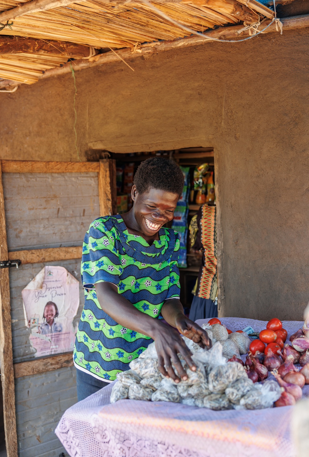 An entrepreneur in the DREAMS program working. 